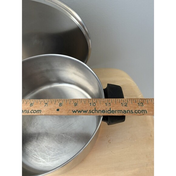 Vintage Revere Ware Copper Bottom 4 qt Pot Stainless Steel w/ Lid Clinton - Picture 8 of 16